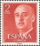 Spain 1955 General Franco 2 Ptas Red Edifil 1157. Spain 1955 1157 Franco. Uploaded by susofe